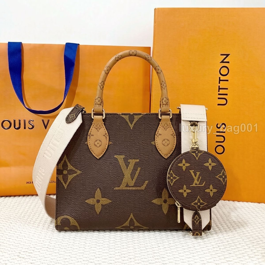 Designer Bag 0Ntheg0 Tote Bag Luxury Bag Two-Color Beach Bag Shoulder Bag High Quality Women'S Handbag Purses Cowhide Leather Crossbody Bag Women Mini Bag Shopping Bag
