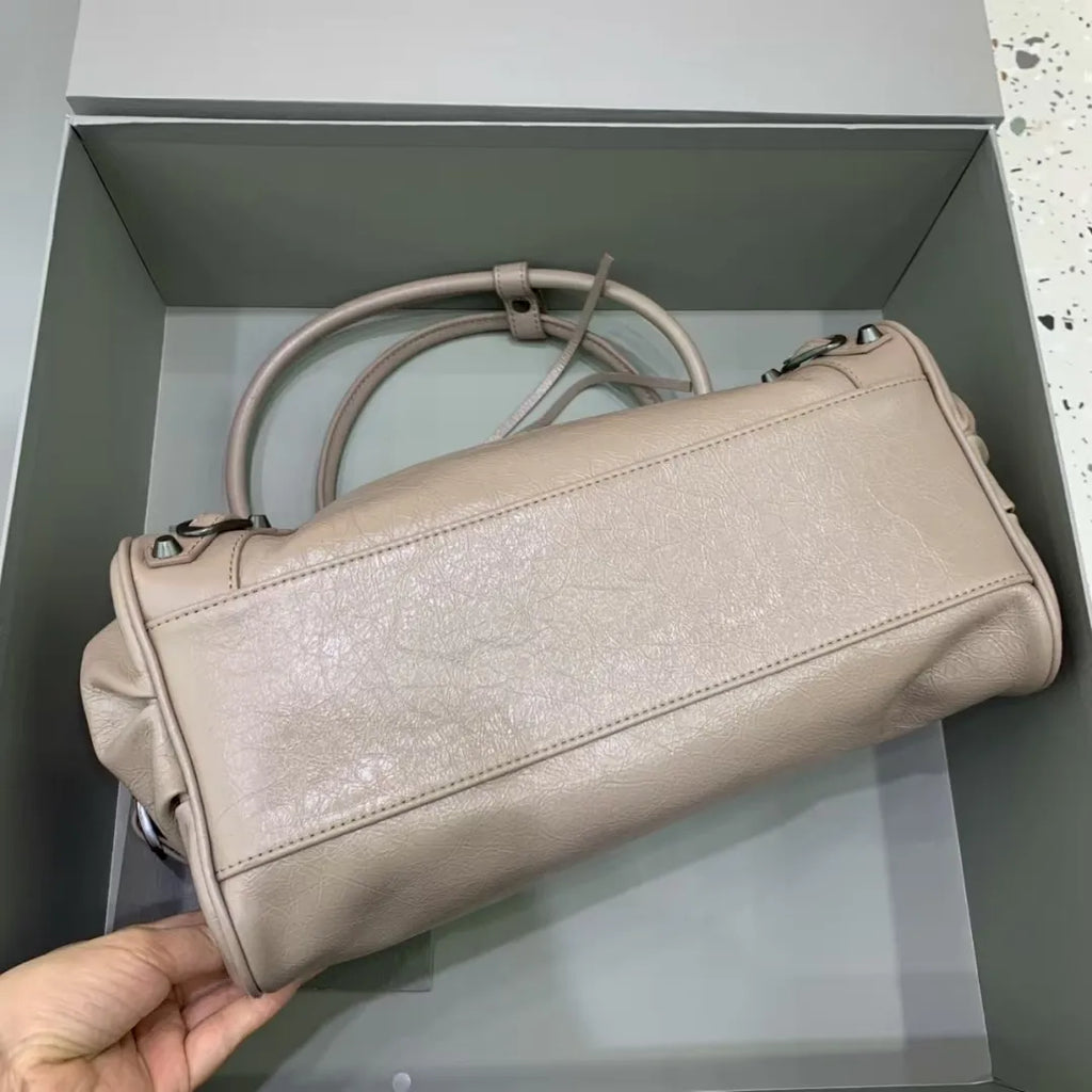 TOP Quality Fine-Grain Leather Horizontal Tote Shoulder Bag