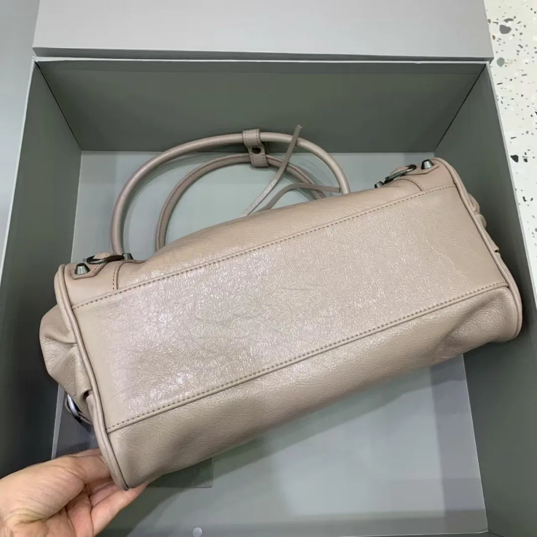 TOP Quality Fine-Grain Leather Horizontal Tote Shoulder Bag