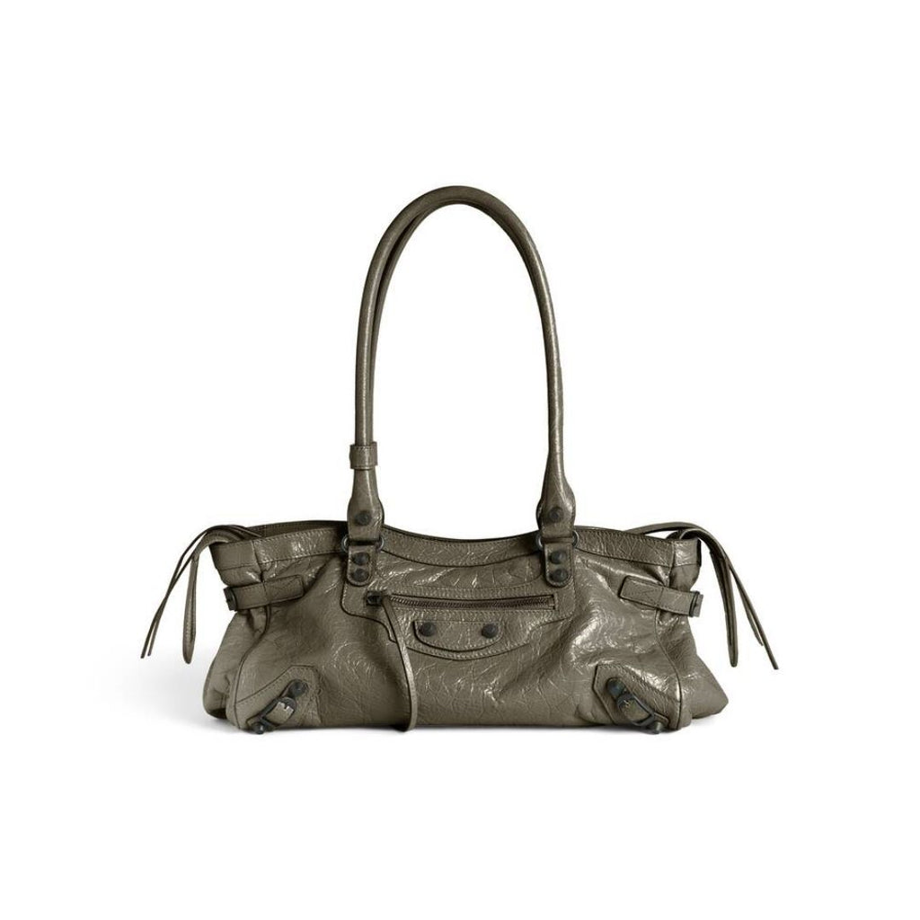 TOP Quality Fine-Grain Leather Horizontal Tote Shoulder Bag