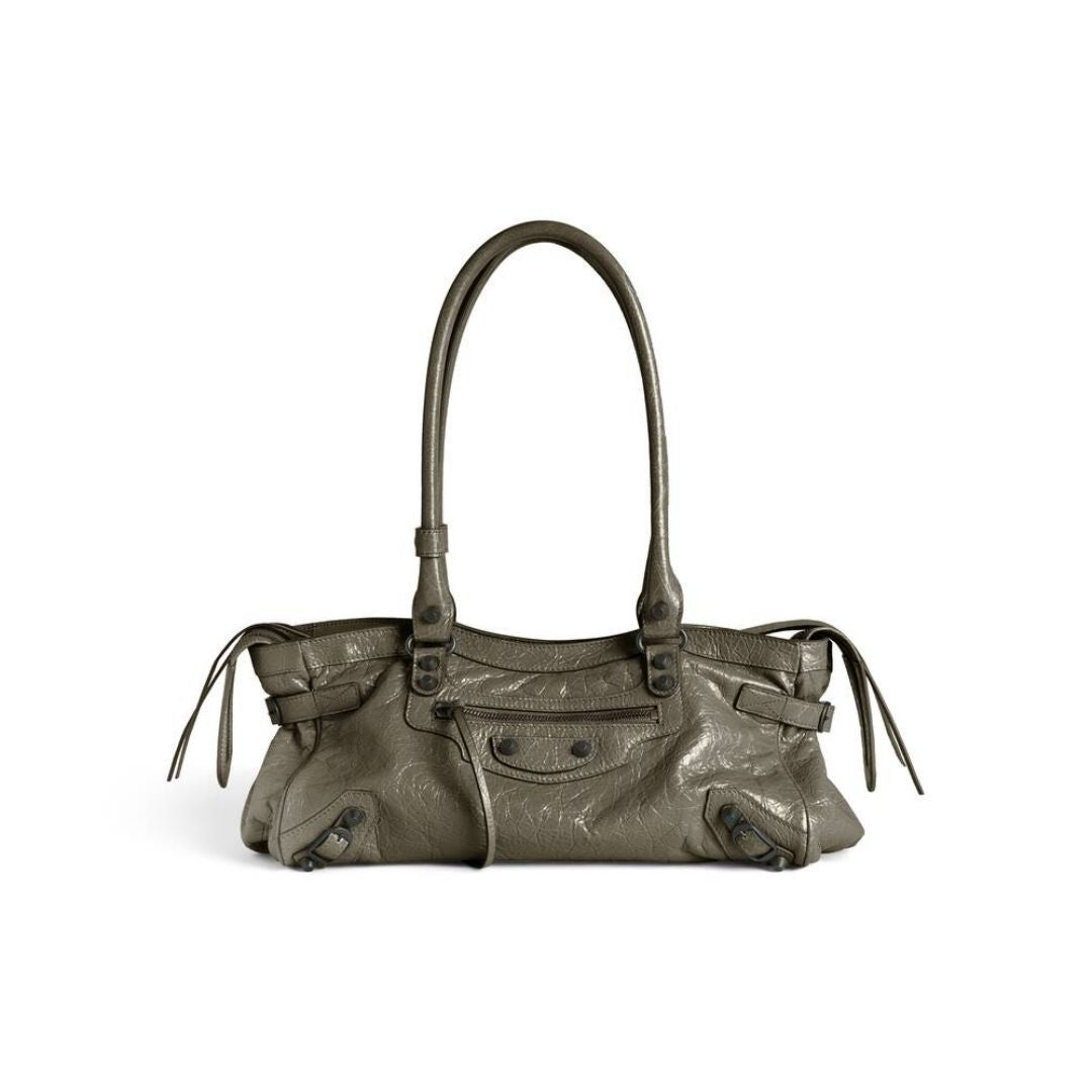 TOP Quality Fine-Grain Leather Horizontal Tote Shoulder Bag