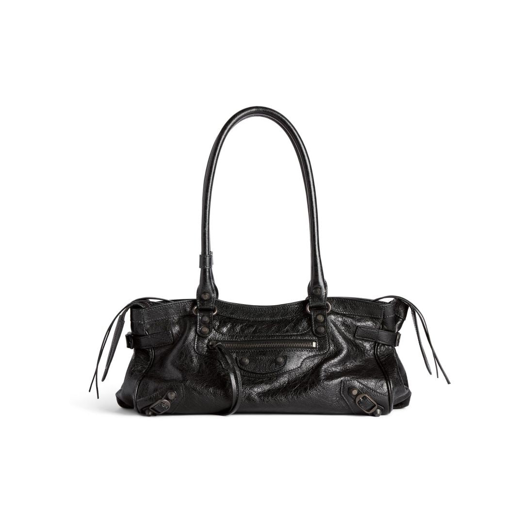 TOP Quality Fine-Grain Leather Horizontal Tote Shoulder Bag