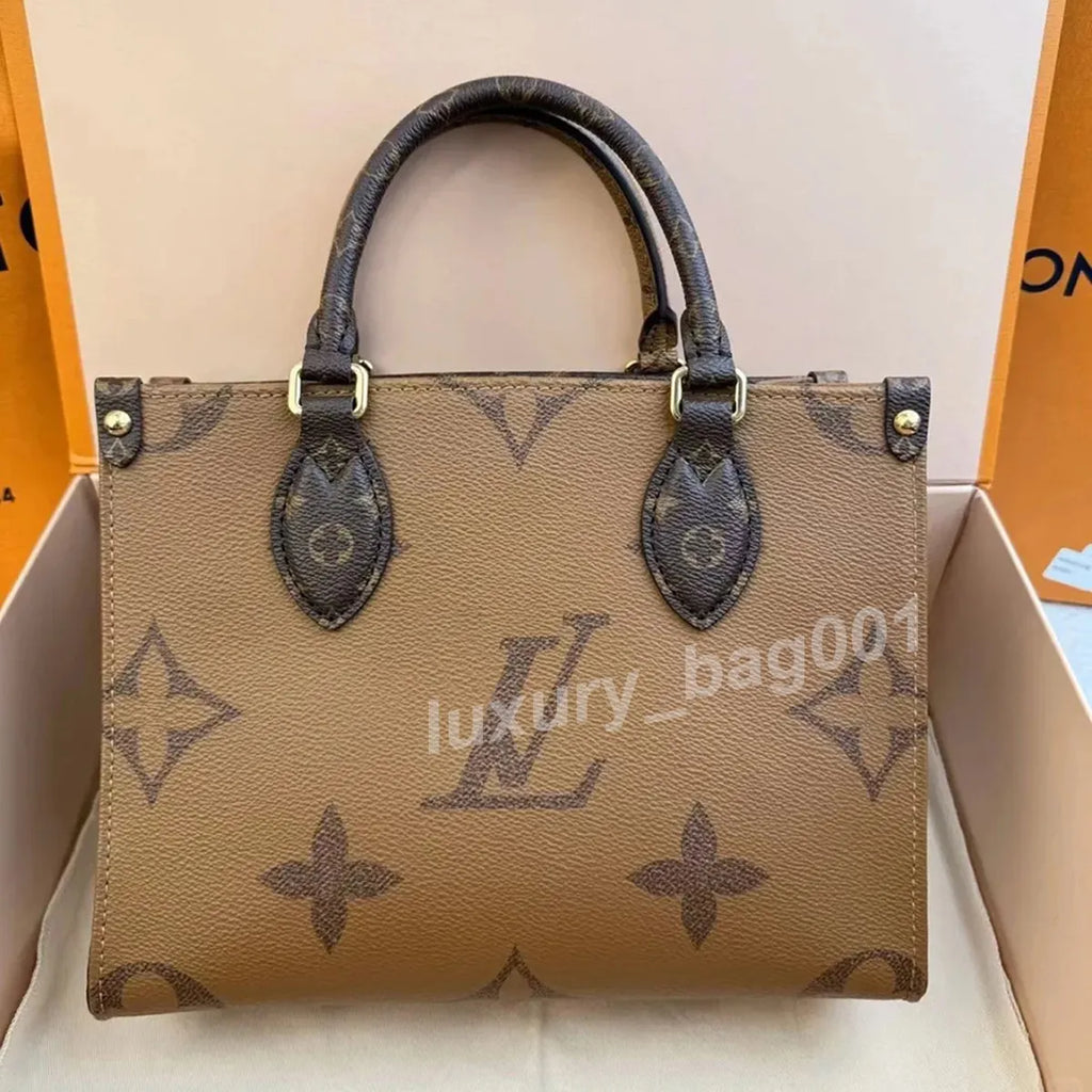 Designer Bag 0Ntheg0 Tote Bag Luxury Bag Two-Color Beach Bag Shoulder Bag High Quality Women'S Handbag Purses Cowhide Leather Crossbody Bag Women Mini Bag Shopping Bag