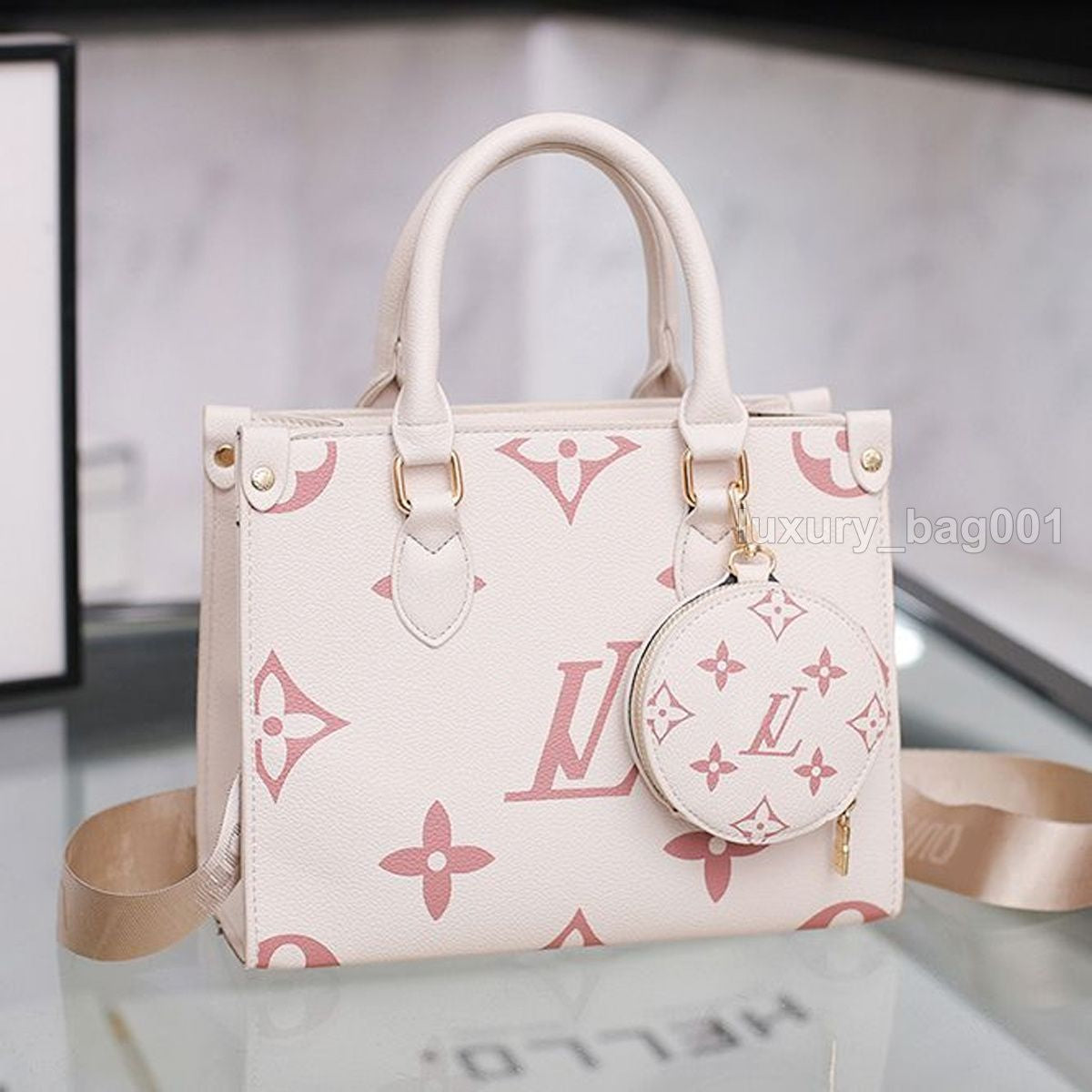 Designer Bag 0Ntheg0 Tote Bag Luxury Bag Two-Color Beach Bag Shoulder Bag High Quality Women'S Handbag Purses Cowhide Leather Crossbody Bag Women Mini Bag Shopping Bag