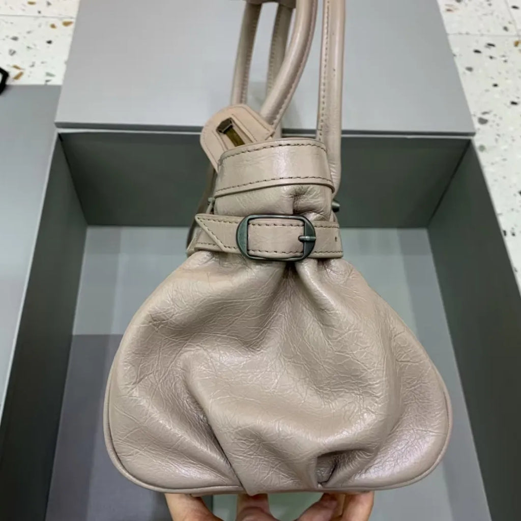 TOP Quality Fine-Grain Leather Horizontal Tote Shoulder Bag