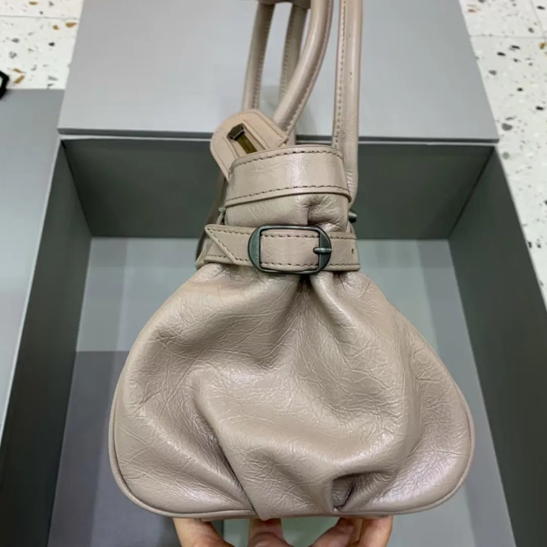 TOP Quality Fine-Grain Leather Horizontal Tote Shoulder Bag