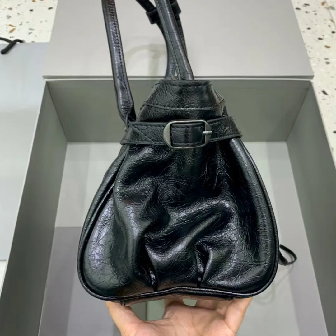 TOP Quality Fine-Grain Leather Horizontal Tote Shoulder Bag